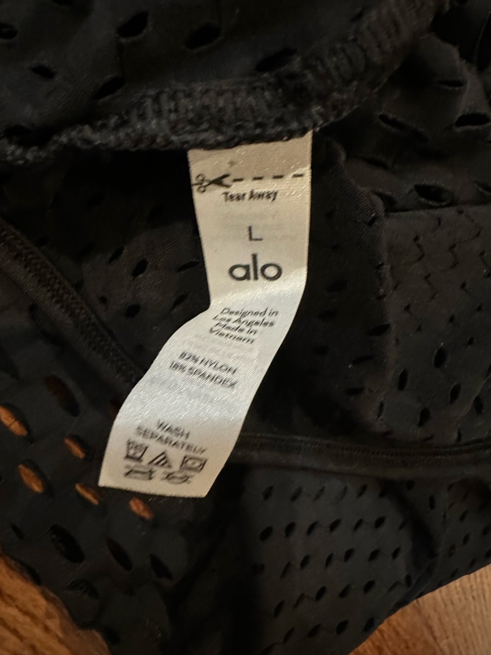 ALO Yoga Black Open-Knit Short Sleeve Mini Dress - Picture 7 of 7